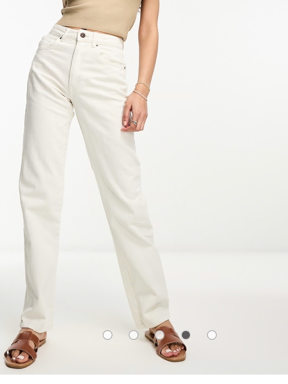 Cotton On mid rise straight leg jeans in white - Picture 3 of 13
